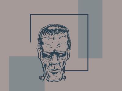 Tegning af monstret af Frankenstein